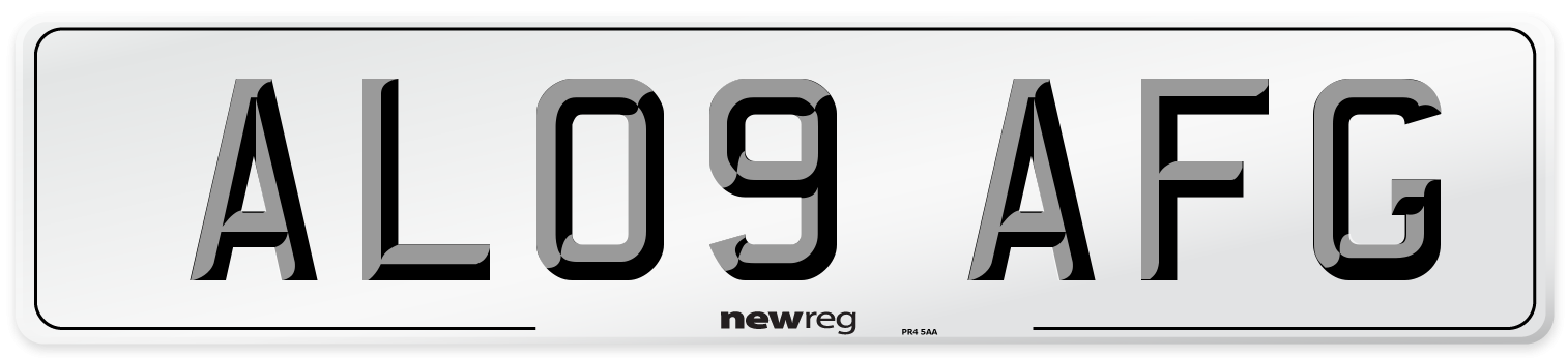 AL09 AFG Number Plate from New Reg